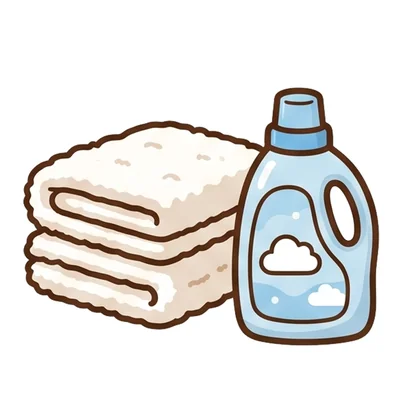 柔軟剤とタオル